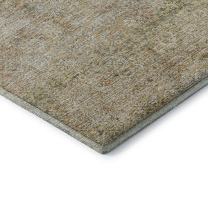 HomeRoots 8' X 10' Gold and Beige Abstract Washable Area Rug – Durable, Stain Resistant, UV Protected & Stylish 717939