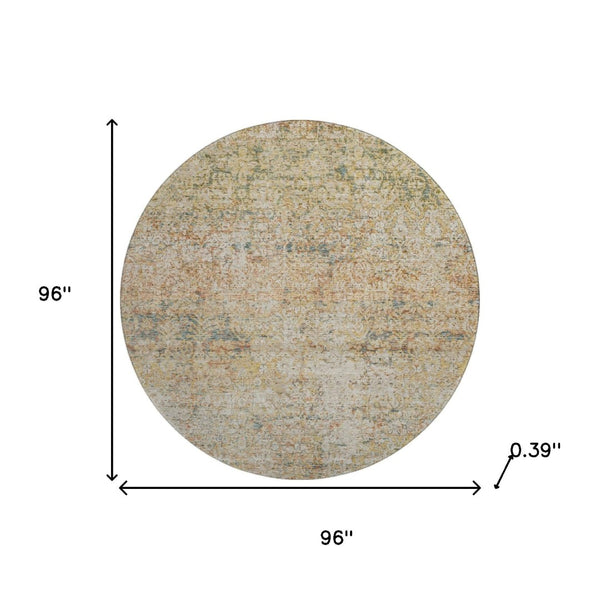 HomeRoots 8' X 10' Gold and Beige Abstract Washable Area Rug – Durable, Stain Resistant, UV Protected & Stylish 717939