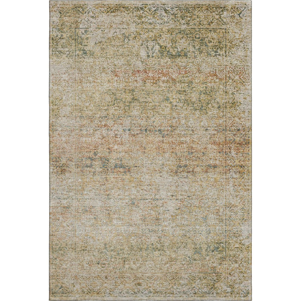 HomeRoots 9' X 12' Gold and Beige Abstract Washable Area Rug - Durable, Stain-Resistant, UV-Protected Comfort 717940