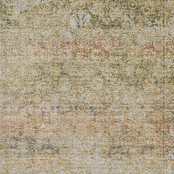 HomeRoots 9' X 12' Gold and Beige Abstract Washable Area Rug - Durable, Stain-Resistant, UV-Protected Comfort 717940