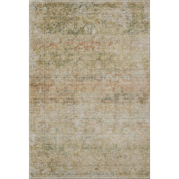 HomeRoots 9' X 12' Gold and Beige Abstract Washable Area Rug - Durable, Stain-Resistant, UV-Protected Comfort 717940