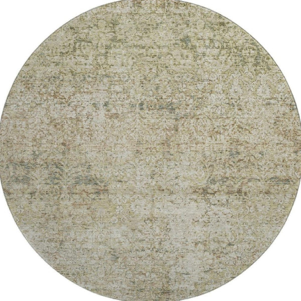 HomeRoots 8' X 10' Sage Beige Abstract Area Rug - Washable, UV Protected, Durable for Kids & Pets, Stylish Design 717945