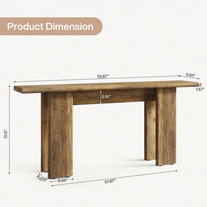 English Elm 2-tier Industrial Console Table Rustic Wood and Black Metal Frame Entryway Sofa T3971P460559