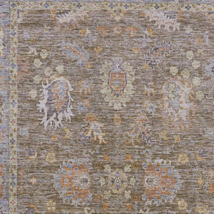 HomeRoots 5' X 8' Brown and Lavender Oriental Washable Area Rug - Stain-Resistant, UV Protected, Easy Care! 717949