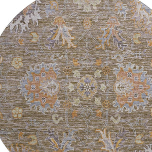 HomeRoots 8' X 10' Brown and Lavender Oriental Area Rug - Machine Washable, UV Protected, Stain Resistant Design 717951