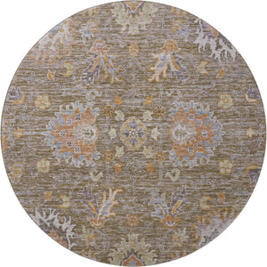 HomeRoots 8' X 10' Brown and Lavender Oriental Area Rug - Machine Washable, UV Protected, Stain Resistant Design 717951