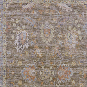HomeRoots 10' X 14' Brown & Lavender Oriental Area Rug - Washable, UV Protected, Stain Resistant for Families 717953