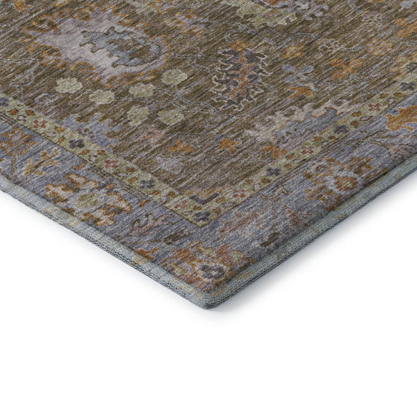 HomeRoots 10' X 14' Brown & Lavender Oriental Area Rug - Washable, UV Protected, Stain Resistant for Families 717953
