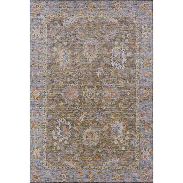 HomeRoots 10' X 14' Brown & Lavender Oriental Area Rug - Washable, UV Protected, Stain Resistant for Families 717953
