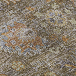HomeRoots 10' X 14' Brown & Lavender Oriental Area Rug - Washable, UV Protected, Stain Resistant for Families 717953