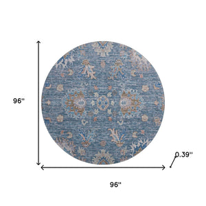 HomeRoots 8' X 10' Blue & Taupe Oriental Washable Area Rug - UV Protected, Stain Resistant, Perfect for Homes! 717957