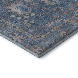HomeRoots 9' X 12' Blue & Taupe Oriental Area Rug - Stylish, Washable, UV-Protected & Stain-Resistant Design 717958
