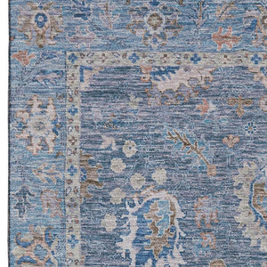 HomeRoots 9' X 12' Blue & Taupe Oriental Area Rug - Stylish, Washable, UV-Protected & Stain-Resistant Design 717958