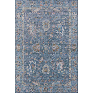 HomeRoots 10' X 14' Blue & Taupe Oriental Area Rug - Washable, UV Protected, Durable for Homes with Kids & Pets 717959