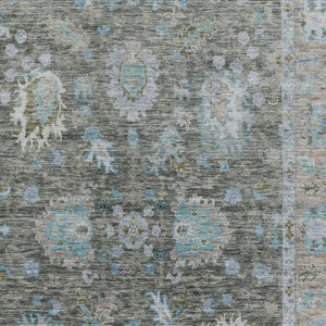 HomeRoots 5' X 8' Washable Fern Green & Denim Blue Area Rug with UV Protection - Stylish, Durable & Easy Care! 717961