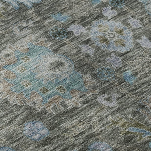 HomeRoots 8' X 10' Fern Green & Denim Blue Washable Area Rug – Stain Resistant, UV Protected, Easy Care Design 717963