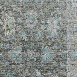 HomeRoots 9' X 12' Durable Fern Green & Denim Blue Oriental Area Rug with UV Protection & Easy Care Design 717964