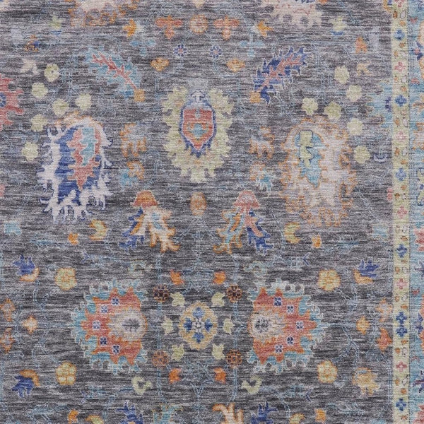 HomeRoots 5' X 8' Gray and Copper Oriental Area Rug - Washable, Stain Resistant, UV Protected for Lasting Beauty 717967