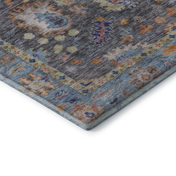 HomeRoots 8' X 10' Gray and Copper Oriental Washable Area Rug – Durable, UV-Protected, Easy Clean Design! 717969