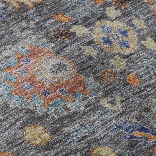 HomeRoots 8' X 10' Gray and Copper Oriental Washable Area Rug – Durable, UV-Protected, Easy Clean Design! 717969