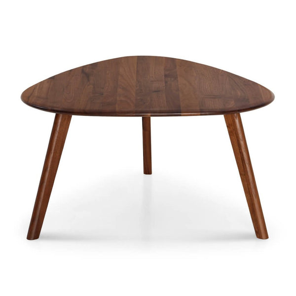 English Elm Triangular Solid Walnut Nesting Tables Two Piece Set for Modern Living Rooms B353S00015