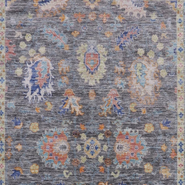 HomeRoots 9' X 12' Gray & Copper Oriental Area Rug - Washable, Stain Resistant, UV Protected for Busy Homes 717970