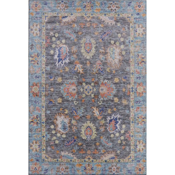 HomeRoots 10' X 14' Gray and Copper Oriental Washable Area Rug – UV Protected, Durable & Easy Care for Homes 717971