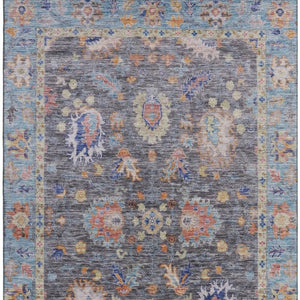 HomeRoots 10' X 14' Gray and Copper Oriental Washable Area Rug – UV Protected, Durable & Easy Care for Homes 717971