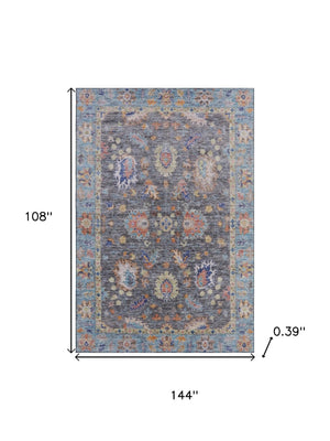 HomeRoots 10' X 14' Gray and Copper Oriental Washable Area Rug – UV Protected, Durable & Easy Care for Homes 717971
