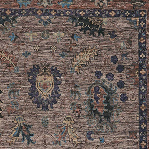 HomeRoots 5' X 8' Coffee and Copper Oriental Area Rug - Machine Washable, UV Protection, Non-Slip Backing 717973