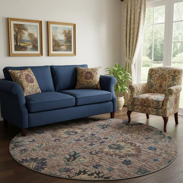 HomeRoots 8' X 10' Coffee & Copper Oriental Area Rug - Washable, UV Protected, Stain Resistant for Easy Care! 717975