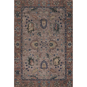 HomeRoots 9' X 12' Washable Coffee & Copper Oriental Area Rug with UV Protection, Stain Resistance & Comfort 717976