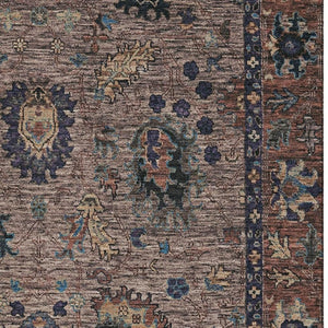 HomeRoots 9' X 12' Washable Coffee & Copper Oriental Area Rug with UV Protection, Stain Resistance & Comfort 717976