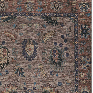 HomeRoots 9' X 12' Washable Coffee & Copper Oriental Area Rug with UV Protection, Stain Resistance & Comfort 717976
