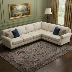 HomeRoots 9' X 12' Washable Coffee & Copper Oriental Area Rug with UV Protection, Stain Resistance & Comfort 717976