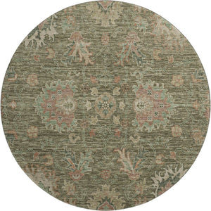 HomeRoots 8' X 10' Elegant Olive Green & Beige Oriental Washable Rug with UV Protection for Busy Homes 717981