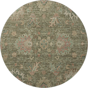 HomeRoots 8' X 10' Elegant Olive Green & Beige Oriental Washable Rug with UV Protection for Busy Homes 717981