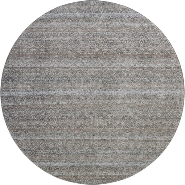 HomeRoots 8' X 10' Durable Brown & Beige Striped Washable Area Rug with UV Protection for High Traffic Spaces 717999