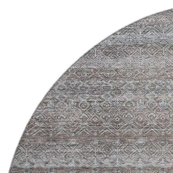 HomeRoots 8' X 10' Durable Brown & Beige Striped Washable Area Rug with UV Protection for High Traffic Spaces 717999