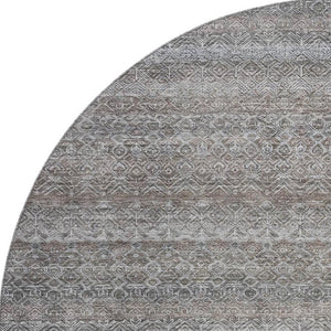 HomeRoots 8' X 10' Durable Brown & Beige Striped Washable Area Rug with UV Protection for High Traffic Spaces 717999