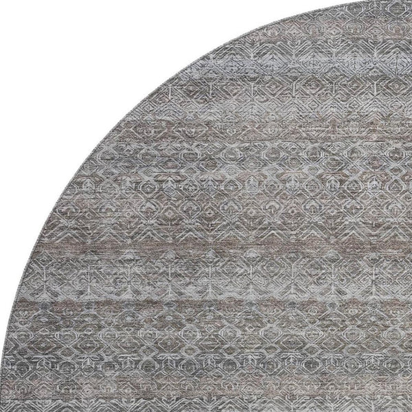 HomeRoots 8' X 10' Durable Brown & Beige Striped Washable Area Rug with UV Protection for High Traffic Spaces 717999