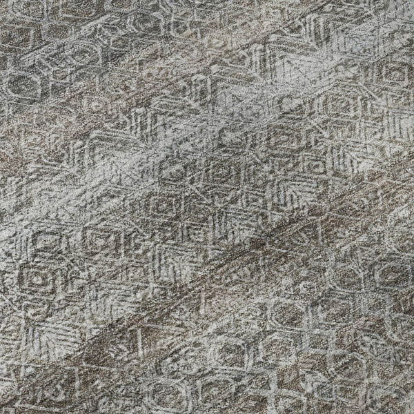 HomeRoots 8' X 10' Durable Brown & Beige Striped Washable Area Rug with UV Protection for High Traffic Spaces 717999