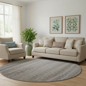 HomeRoots 8' X 10' Durable Brown & Beige Striped Washable Area Rug with UV Protection for High Traffic Spaces 717999