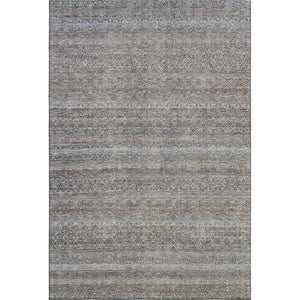 HomeRoots 9' X 12' Striped Washable Area Rug - Durable Brown & Beige with UV Protection for Homes & Patios 718000