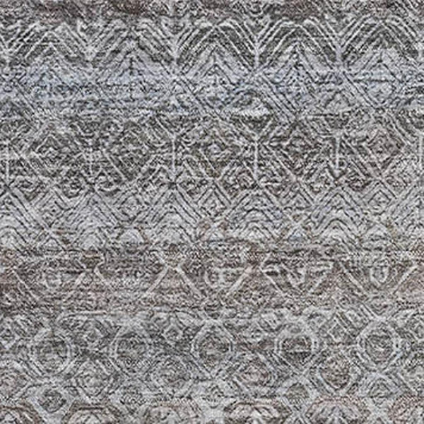 HomeRoots 9' X 12' Striped Washable Area Rug - Durable Brown & Beige with UV Protection for Homes & Patios 718000