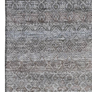 HomeRoots 9' X 12' Striped Washable Area Rug - Durable Brown & Beige with UV Protection for Homes & Patios 718000