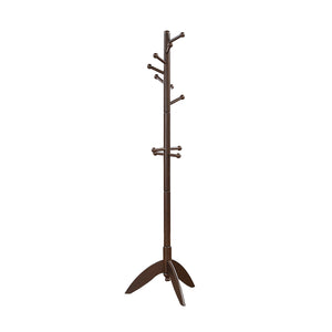 English Elm Dark Solid Wood Coat Rack with 10 Hooks, 3-Tier Tall Entryway Stand for Hats Coats Scarves Bags Dark Brown 23.75 L x 4.75 W x 6.75 H B011P361930