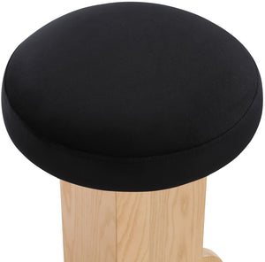 Wyatt Black Velvet Stool 717Black-C Meridian Furniture