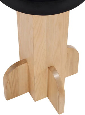 Wyatt Black Velvet Stool 717Black-C Meridian Furniture