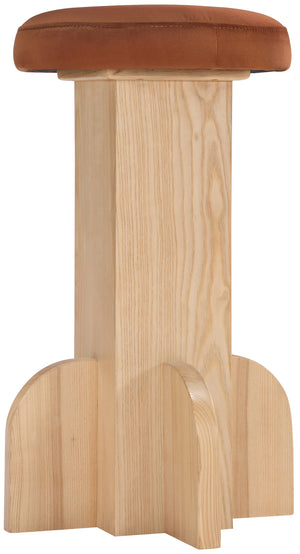 Wyatt Cognac Velvet Stool 717Cognac-C Meridian Furniture